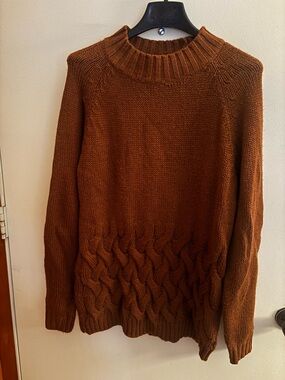Simply Vera Vera Wang Chunky Knit Sweater in Deep Brown